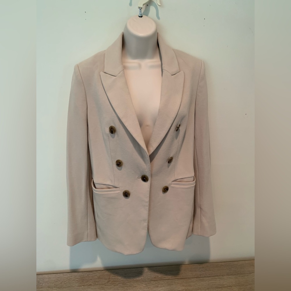 Express size small knit jacket beige rayon nylon spandex